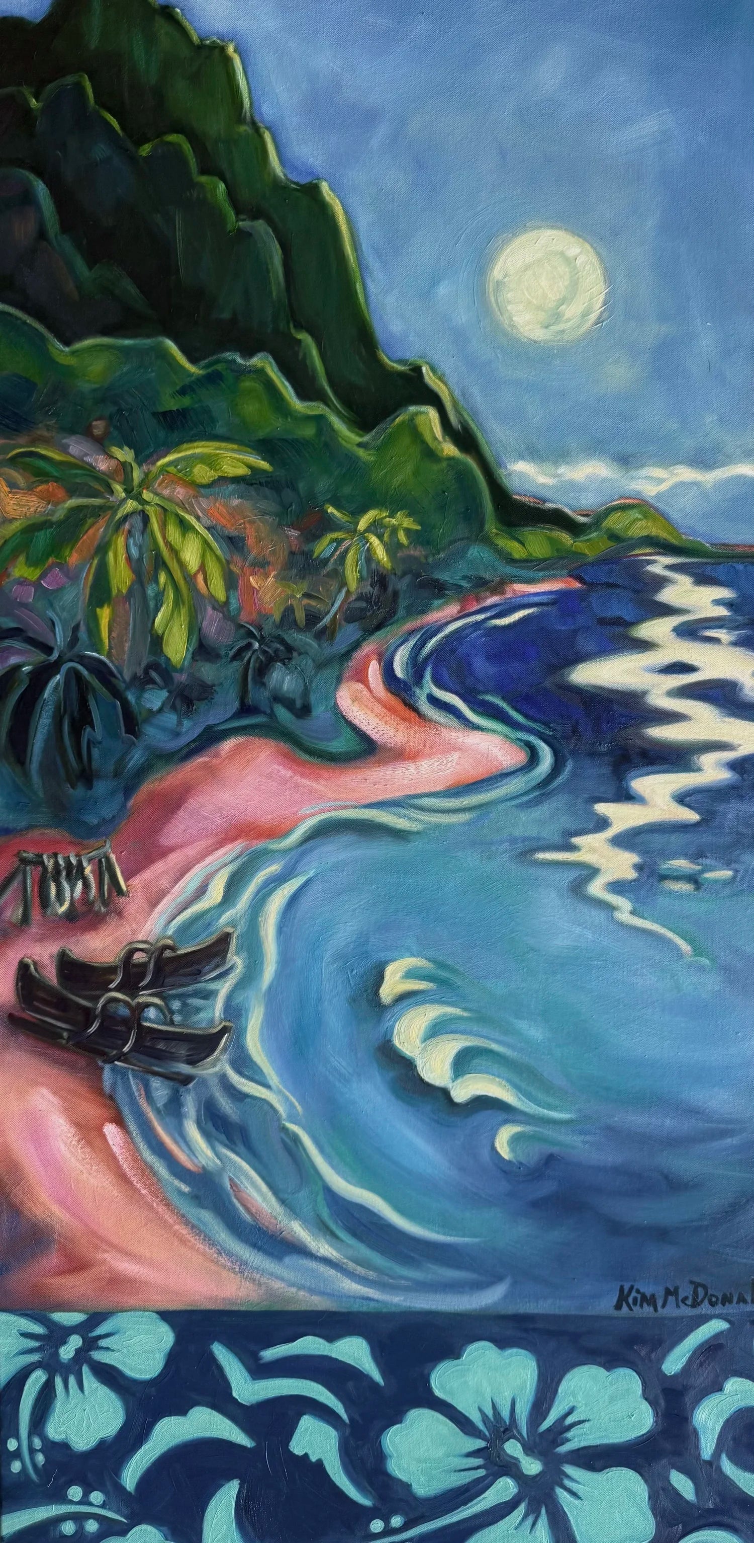 Fresh off the easel: "Beneath the silver moon"